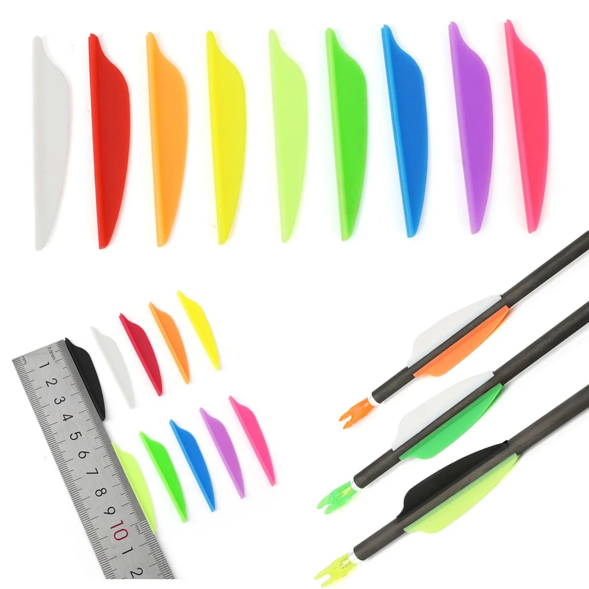 50 pz Tiro Con L'arco 1.75 "Piume di Freccia Fletches di Gomma Frecce Piume Alette Arco Tiro All'aperto Caccia Bersaglio Accessori