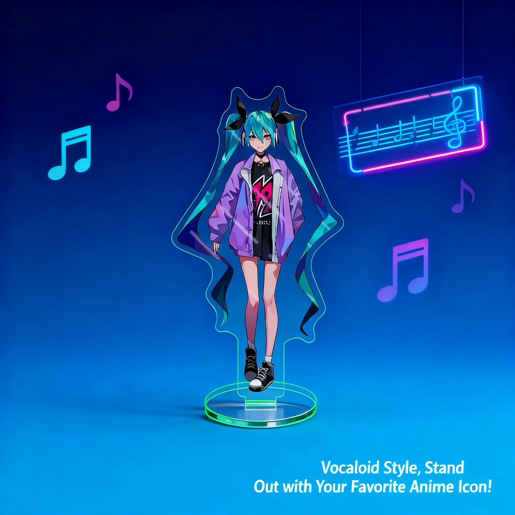 Standee Grande Hatsune Miku Luo Tianyi, Statuetta Acrilica Bifacciale, Merchandise Anime, Regalo da Collezione per i Fan