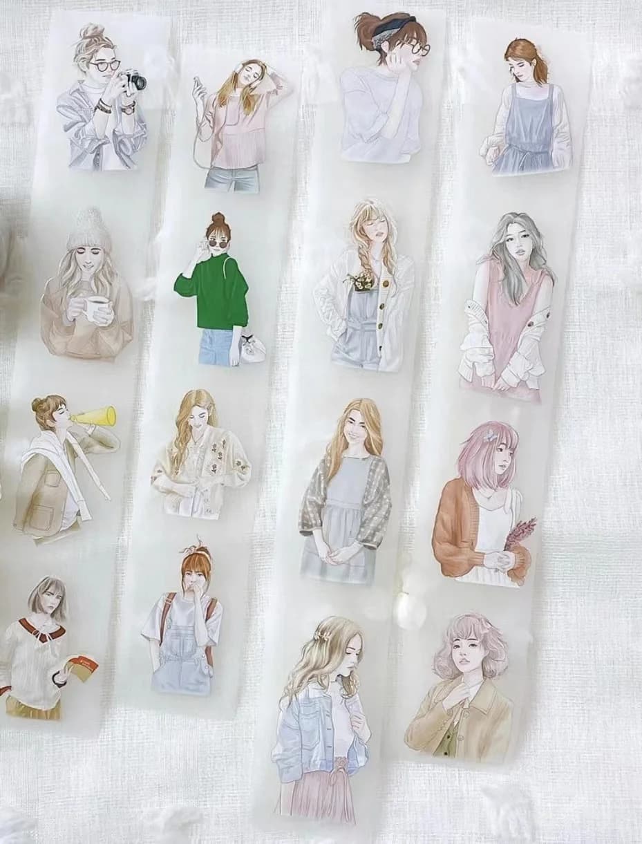 1 Loop-100cm Lovely Hello Girl- Fashion Everyday Washi PET Tape Planner DIY Scrapbooking Decorative Plan Sticker