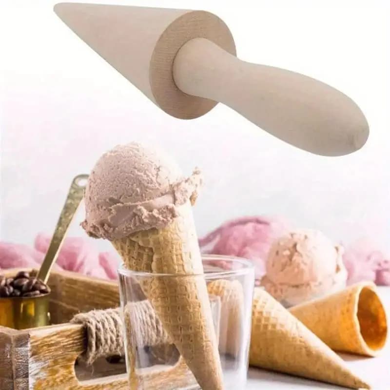 Stampo in legno per coni gelato, 1 pezzo, strumento da cucina fai da te per waffle, torte, coni e croissant, gadget da cucina
