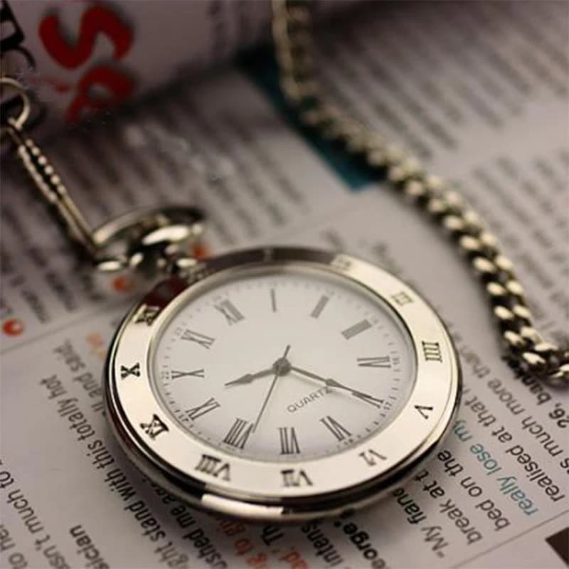 Orologio da tasca al quarzo vintage antico stile alla moda, cassa rotonda, ciondolo, collana, catena, orologio squisito per uomini e donne, regali