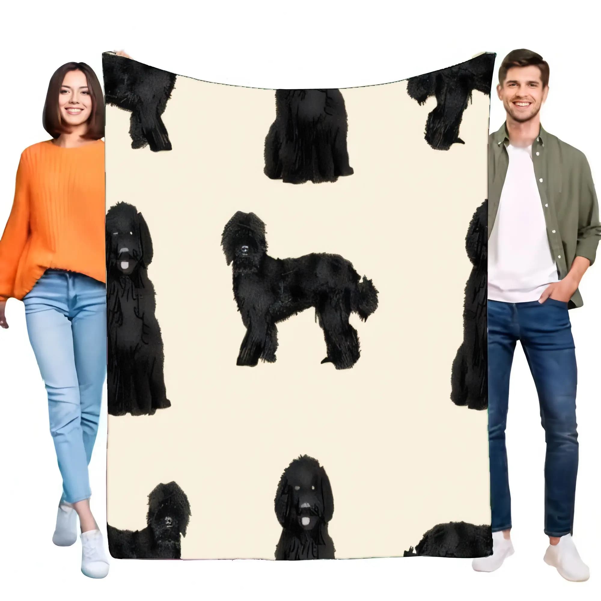 Coperta da tiro con motivo cane nero, accogliente, morbida e leggera, decorativa, per divano, per la casa, il soggiorno, regalo perfetto per gli amanti dei cani
