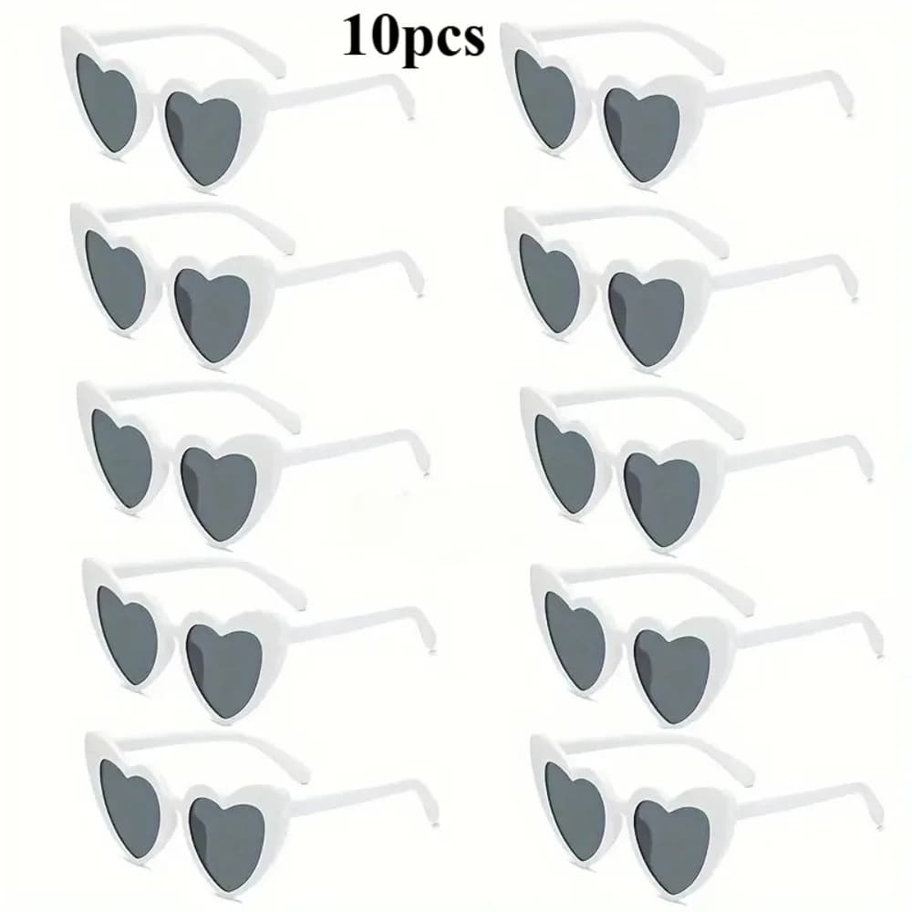10 occhiali da sole a cuore da donna, stile vintage, per feste, matrimoni, viaggi, occhiali da sole a occhi di gatto, stile Mod