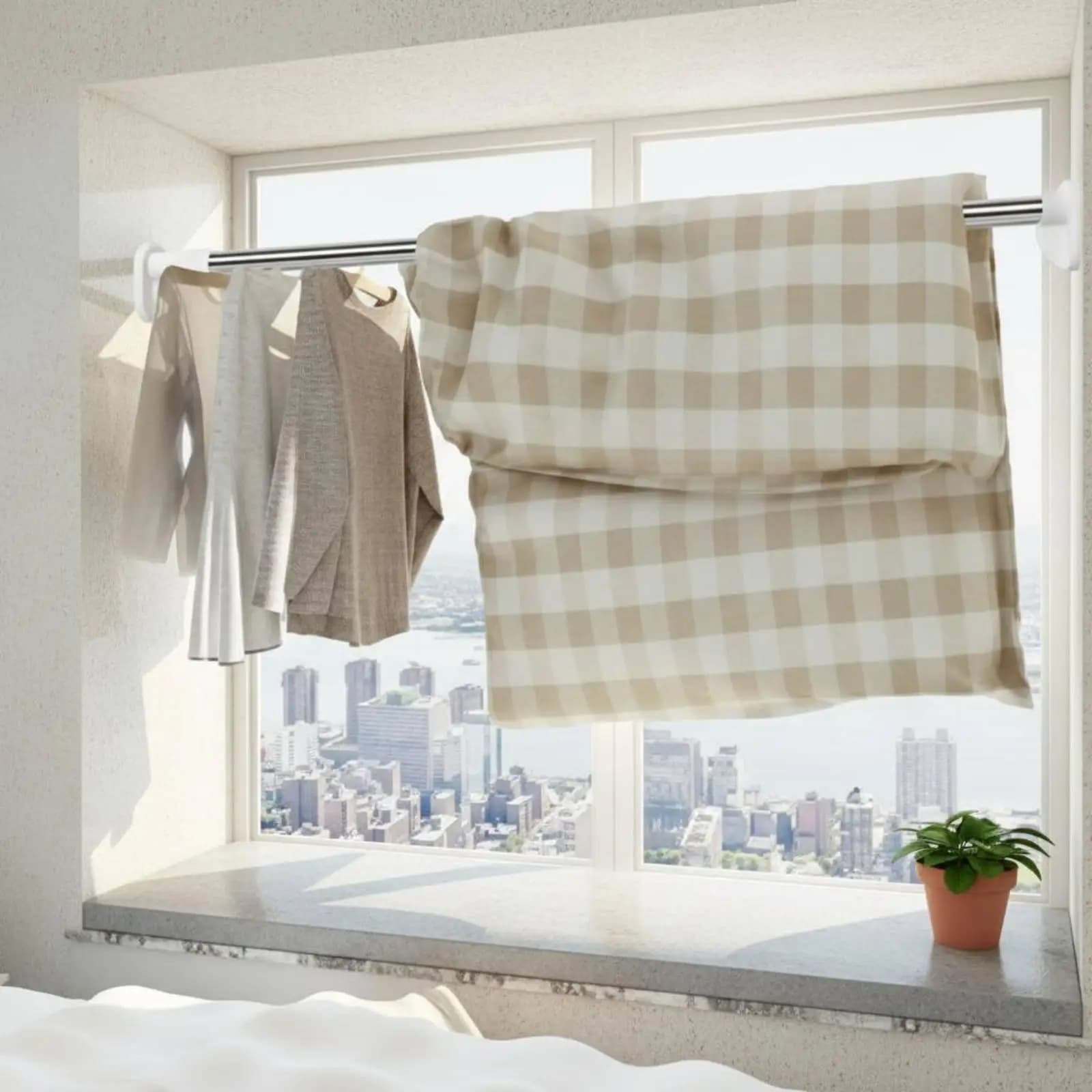 Easy-Mount Telescopic Rod Easy Installation Easy-Mount Curtain Rod Stainless