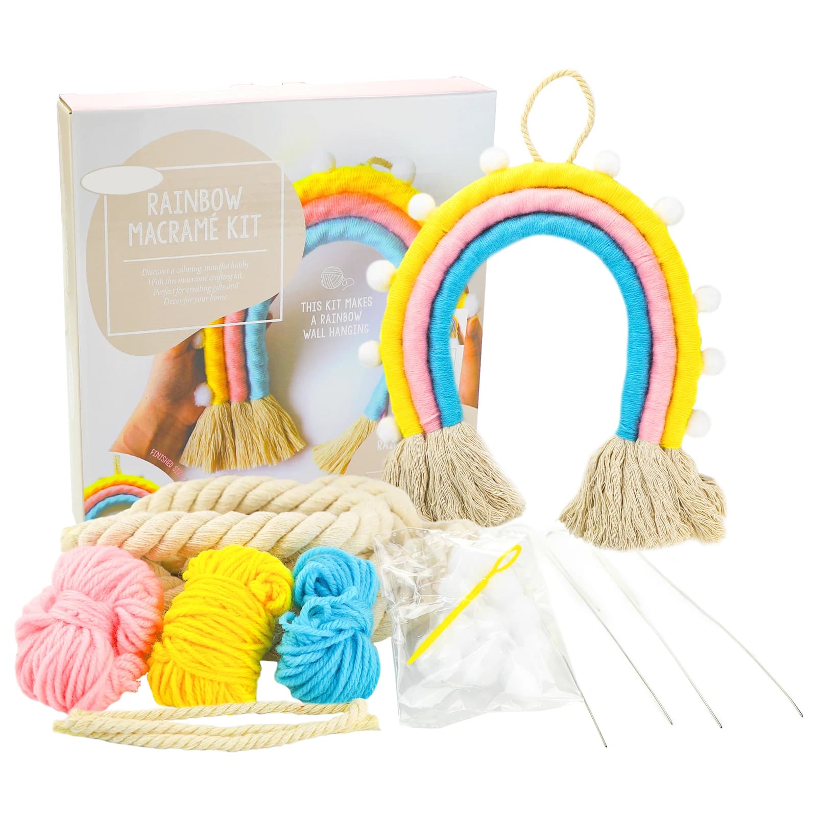 Kit all'uncinetto per principianti per principianti, kit per maglieria fai-da-te include filato all'uncinetto, uncinetto, aghi e una fibra ripiena (10,6 pollici)