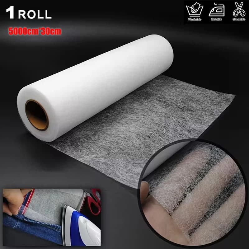 1 Roll 164 Ft Long Water-Resistant Iron-On Fusible Hemming Tape for Easy No-Sew Fabric DIY Sewing Perfect for Pants Dresses Clot