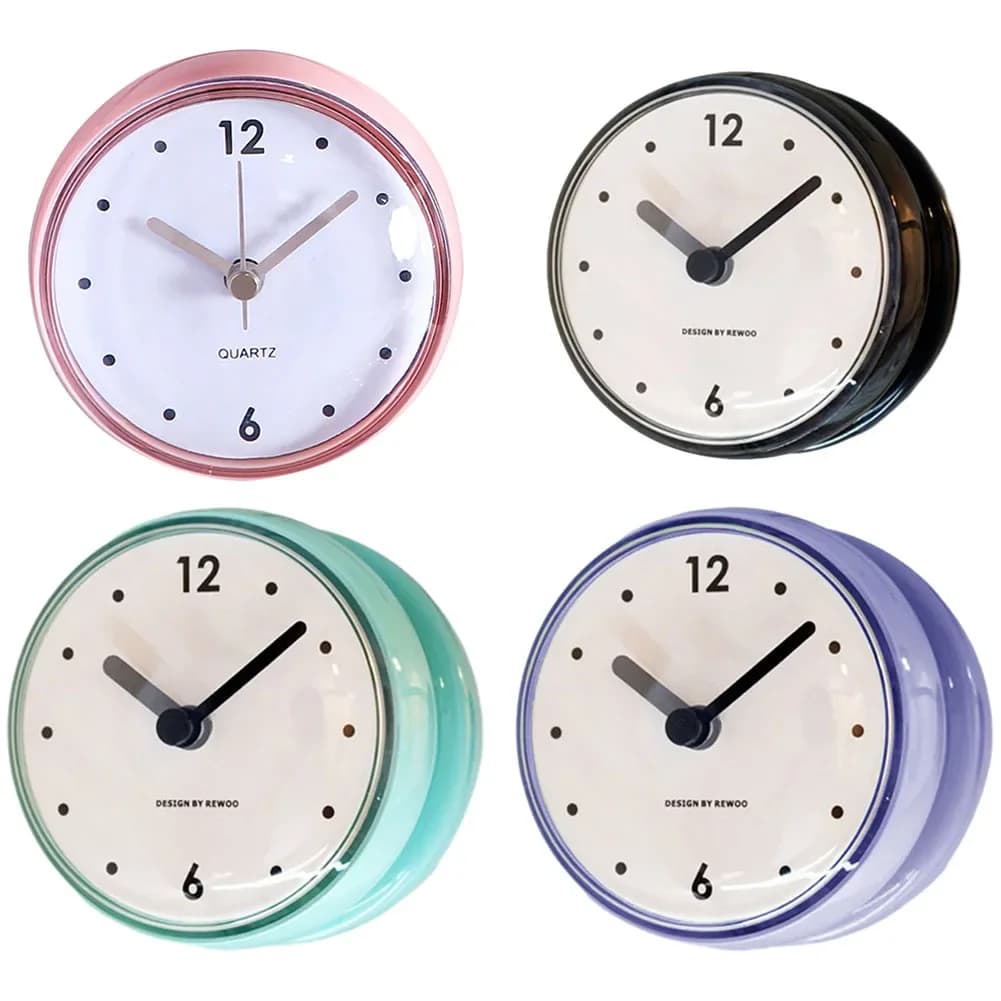 Wall clock with suction cup Kitchen clock Wall clock with suction cup Plastic wall clock Black