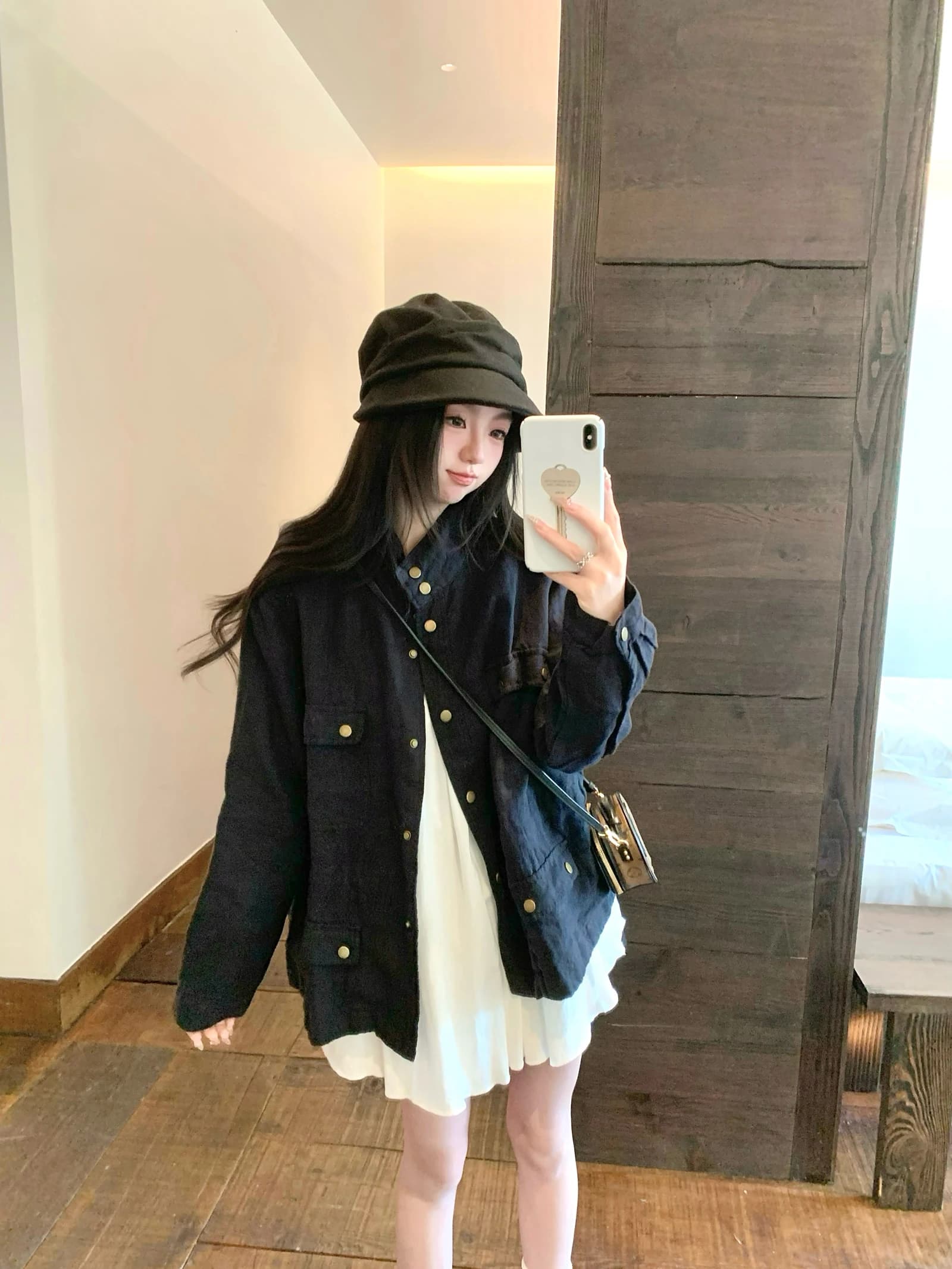 Zhang Bao Bao Han Mafeng Workwear Thin Stand Collar Waist Cinched Short Jacket Olive Green And Royal Blue for Women Spring Su...