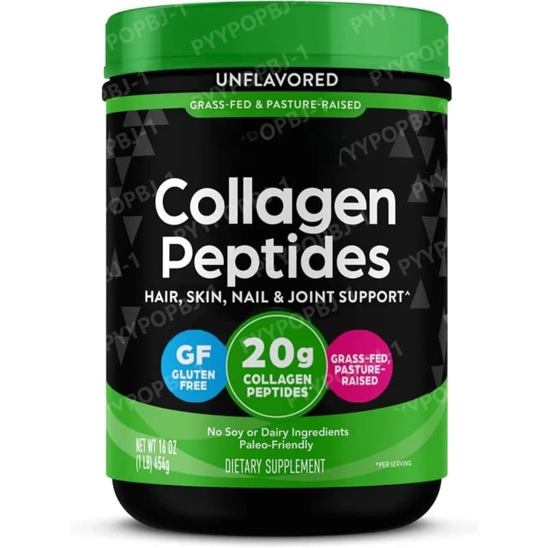 Hydrolyzed Collagen in Powered Grass Powder and Allevata al Pascolo, Senza Glutine, Senza Soia, Non GMO, Tipo I e III, 1 Libbra