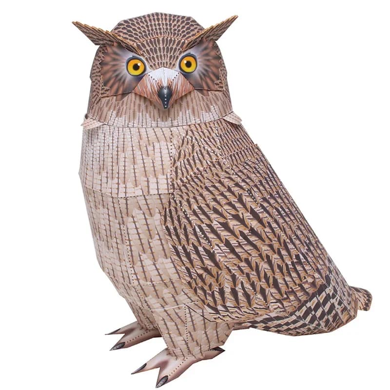 Blakiston's Fish Owl Handmade Origami Art Bird Folding Cute 3D Paper Model Papercraft Animal DIY Kids Adult Craft Toys QD-111