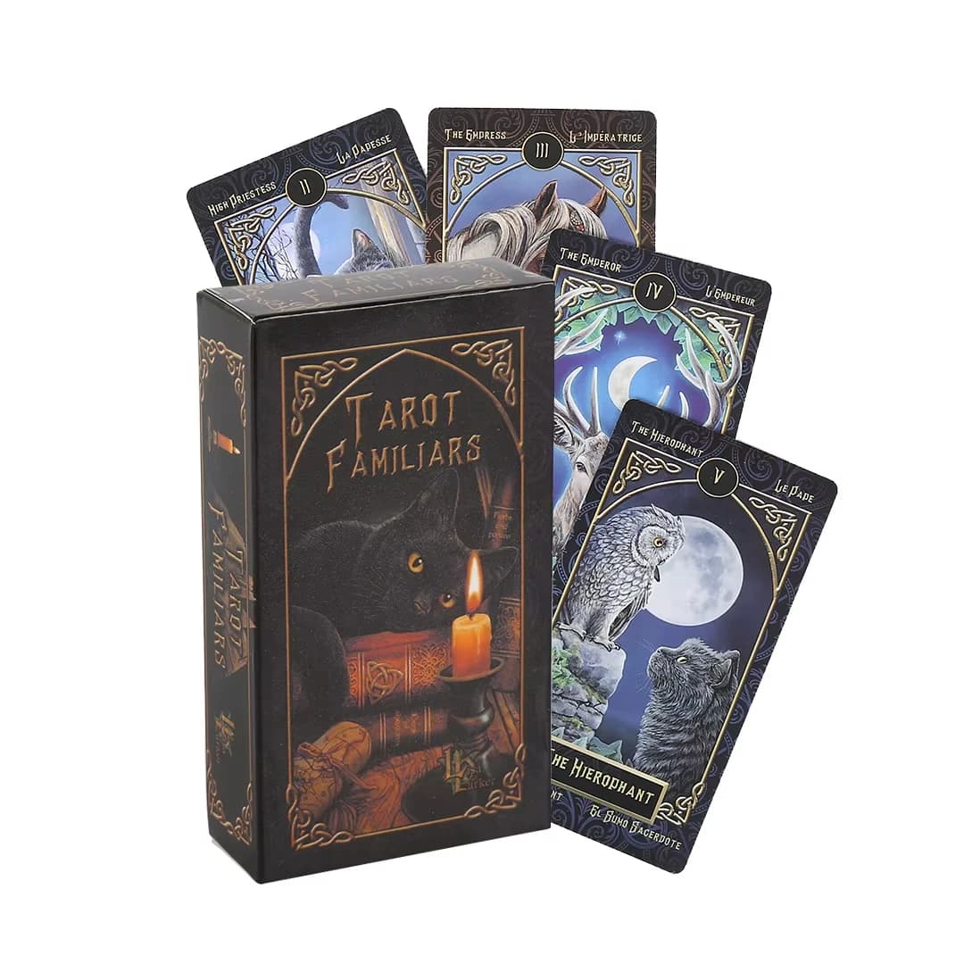 Spirit Beast Tarot Familiares Mazzo di carte dei tarocchi Inglese Spagnolo Francese Tedesco Versione Animale misterioso M