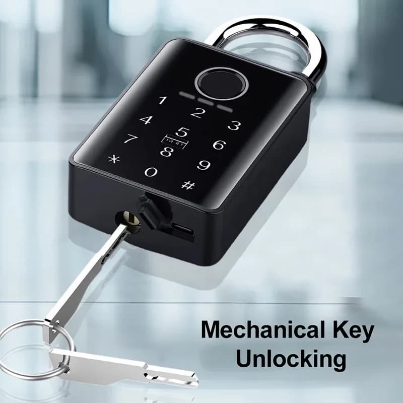 Lucchetto intelligente impermeabile Bluetooth Tuya Touch Screen Serrature per impronte digitali e password Lucchetto per bagagli con serratura elettronica