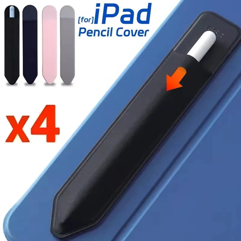 4-1pack Universal Sticky Stylus Holder for Apple IPad IPencil 2 1 Self Adhesive Sleeve Attached Pouch Bag Sleeve Pencil Holder