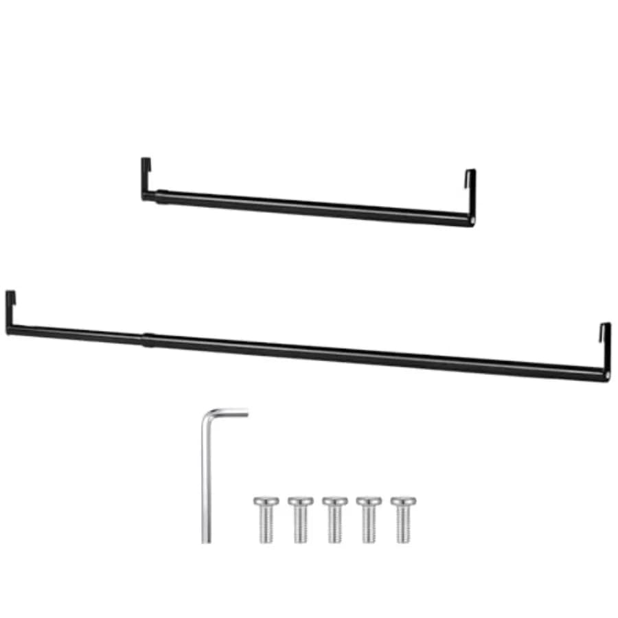 Asta appendiabiti allungabile per scaffali in filo metallico, regolabile, resistente, per appendere vestiti, prolunga per barra appendiabiti, barra appendiabiti resistente