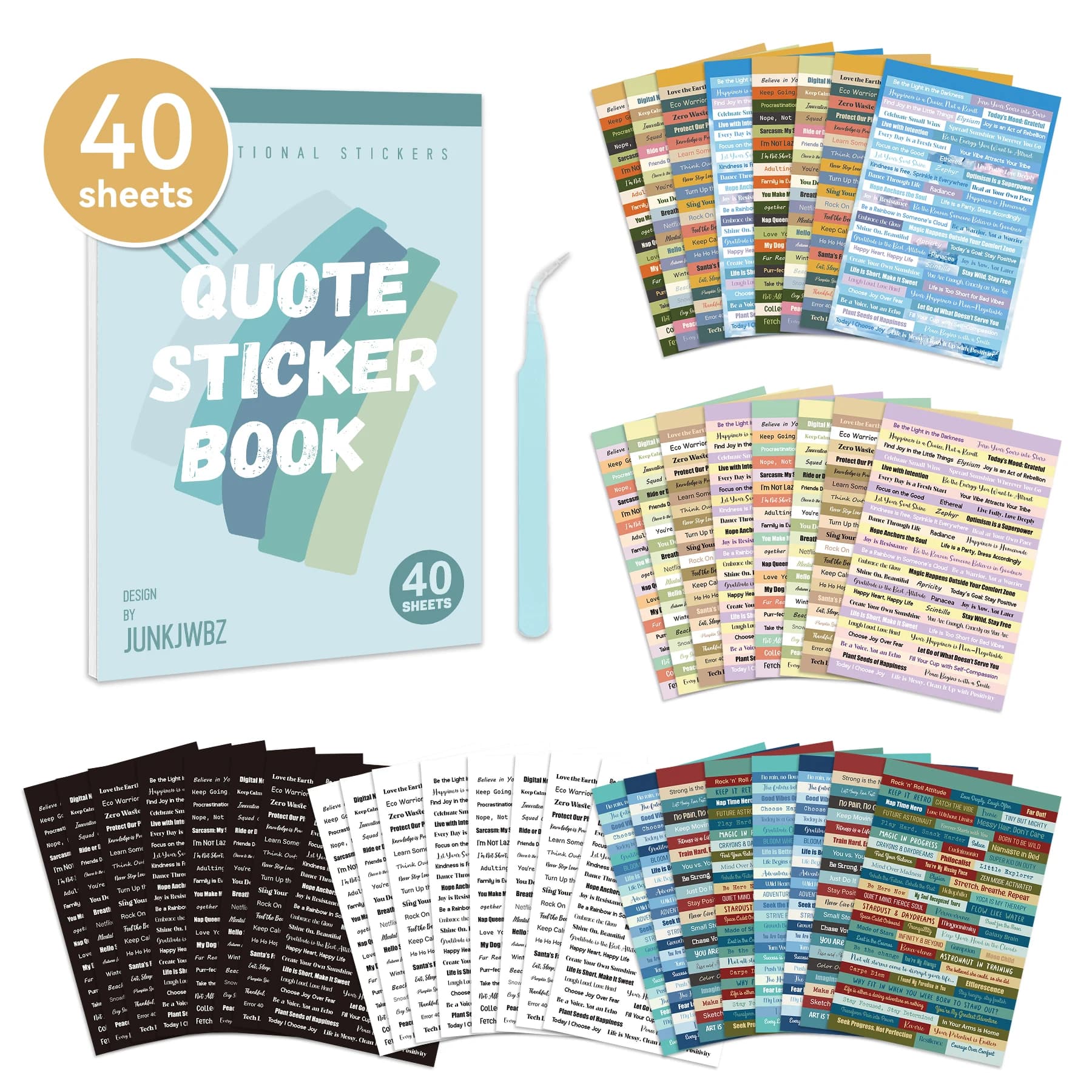 40 fogli di frase inglese pressofusione libro di adesivi per scrapbook fai da te planner spazzatura ufficiale notebook telefono forniture di cancelleria