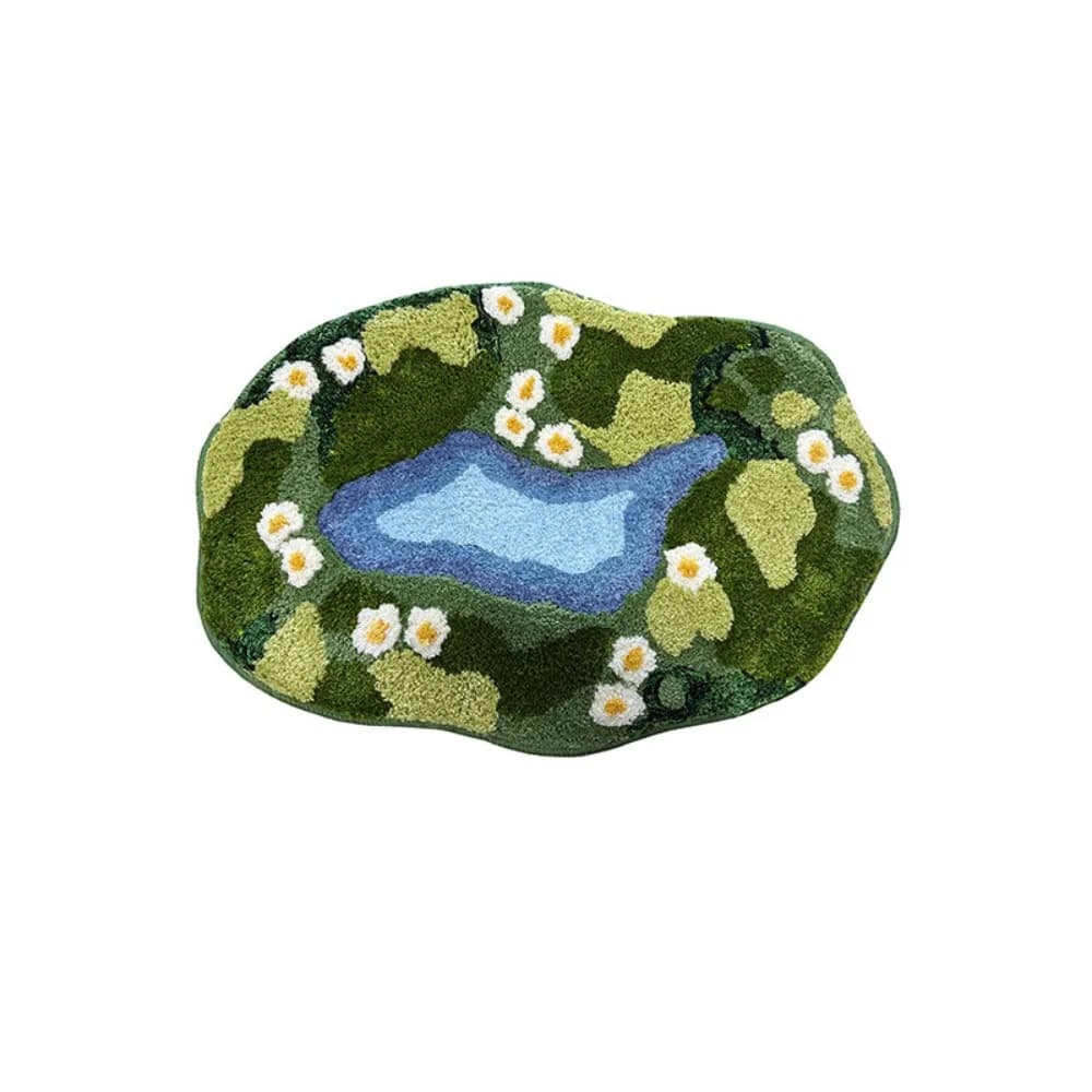 Decorative Absorbent Simulated Moss Bath Mat Non Slip Thickened Moss Rug Soft Cashmere-like Floor Mat Living Room