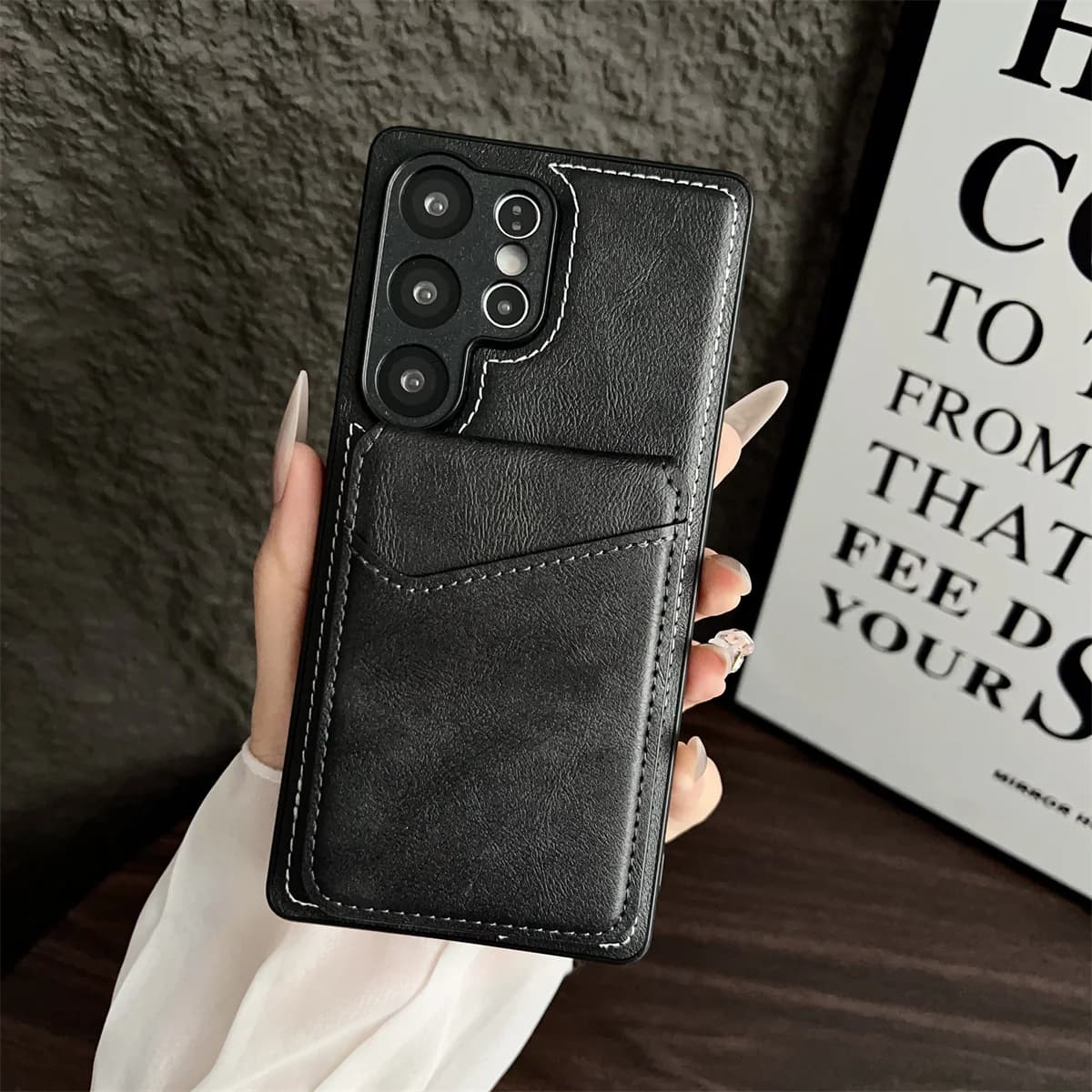 Card Holder for Samsung Galaxy S25 FE S24 Ultra S22 Plus A15 A16 A17 A25 A35 A36 A55 A56 A06 A07