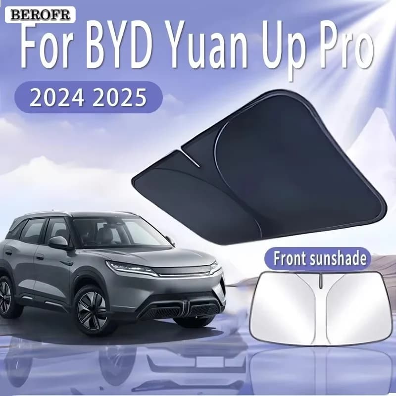 For BYD Atto 2 Yuan UP Car Windshield Sun Shade Blocks UV Ray Reflector Auto Window Visor Shield Cover Foldable Parasol 1 Pc's