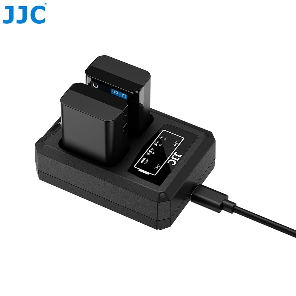 Caricabatterie JJC per Fotocamere Fujifilm NP-W235, Compatibile con X-T5, X-T4, X-S20, X-H2S, X-H2, GFX100RF, GFX100S, GFX50S