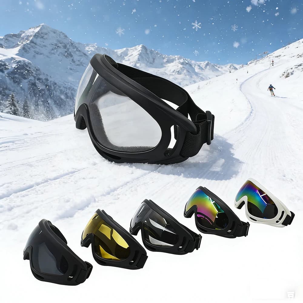 Occhiali da sci colorati Occhiali da lavoro antivento e resistenti agli urti Occhiali eleganti Occhiali protettivi per sport all'aria aperta