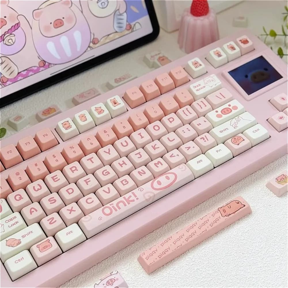 Set di tasti Pig Daily PBT con stampa laterale a sublimazione del colore, profilo MDA, per tastiera meccanica
