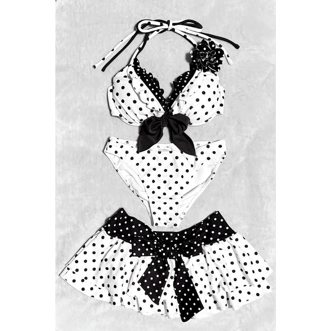 Cute heart shape bikini set cute summer fashion printed polka dot style spicy girl Set Harajuku bikini fashionable European and American