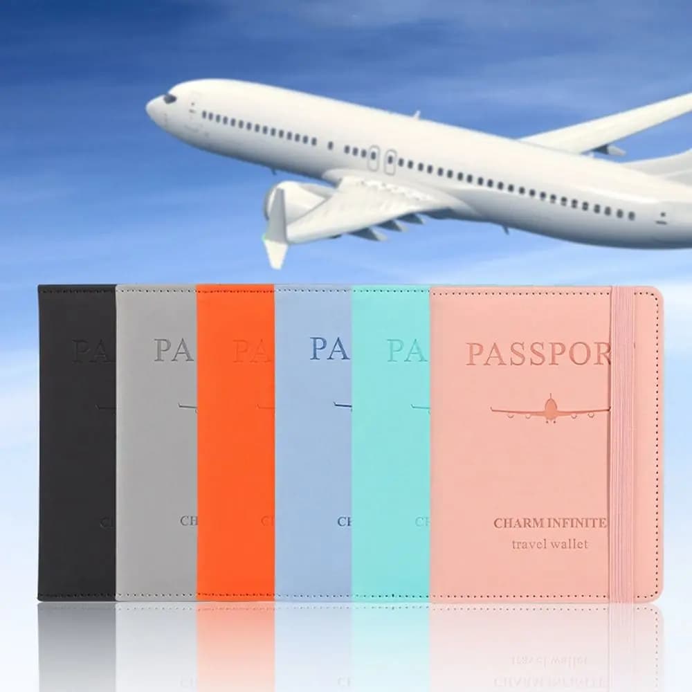 With RFID PU Leather Passport Holder Passport Package Travel Wallet Passport Protective Cover Certificate Storage Bag