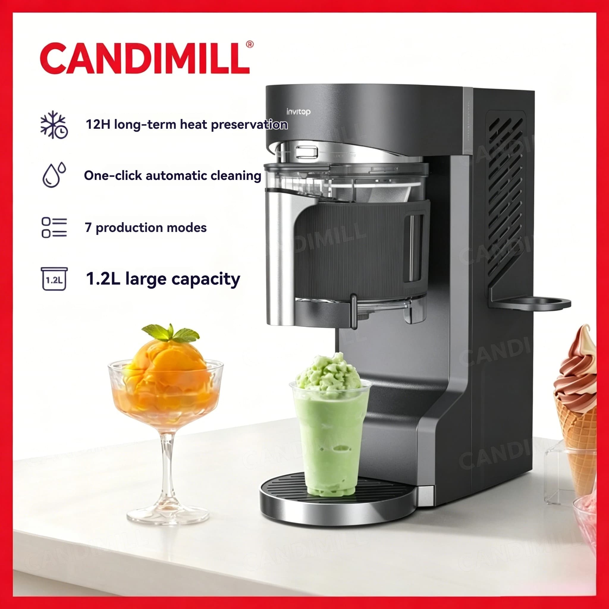 Automatic Self-Cleaning Mini Slush Machine Household Multifunctional Ice Blender Suitable For Ice Slush, Cold Drinks
