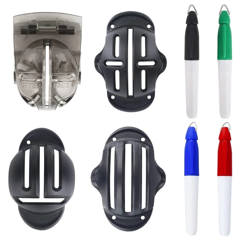 LALA Golf Ball Line Marker Kit di allineamento per golf con pennarello Triple Track Putter Stencil Morsetto a molla Strumenti per marcatura di palline