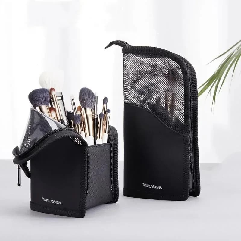 Borsa per cosmetici da 1 pezzo per donna Borsa per trucco con cerniera trasparente Borsa da toilette per organizer porta pennelli per trucco femminile da viaggio