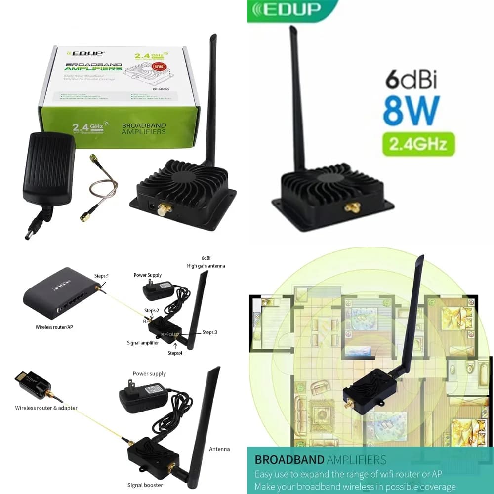 EDUP AB003 Ripetitore WiFi per Estensione Copertura 3KM 2.4GHz 5W, Amplificatore di Segnale per Router