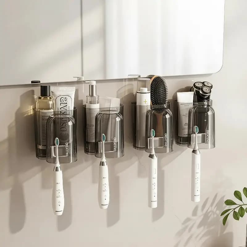 Adhesive Toothbrush Holders Wall Bathroom Storage Rack Shower Toothpaste Storage Rack For Bathroom Shower Bedroom Home