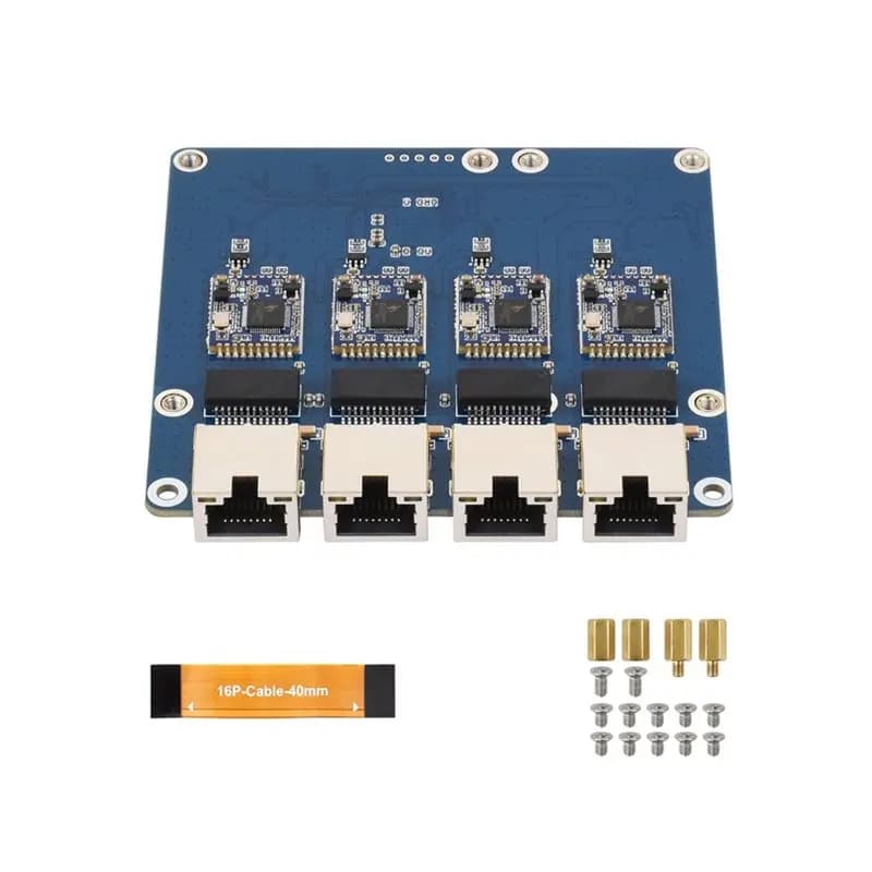 Scheda Adattatore Ethernet PCIe a 4 Canali per Raspberry Pi 5, Plug and Play Senza Driver per Raspberry Pi OS 2.5G