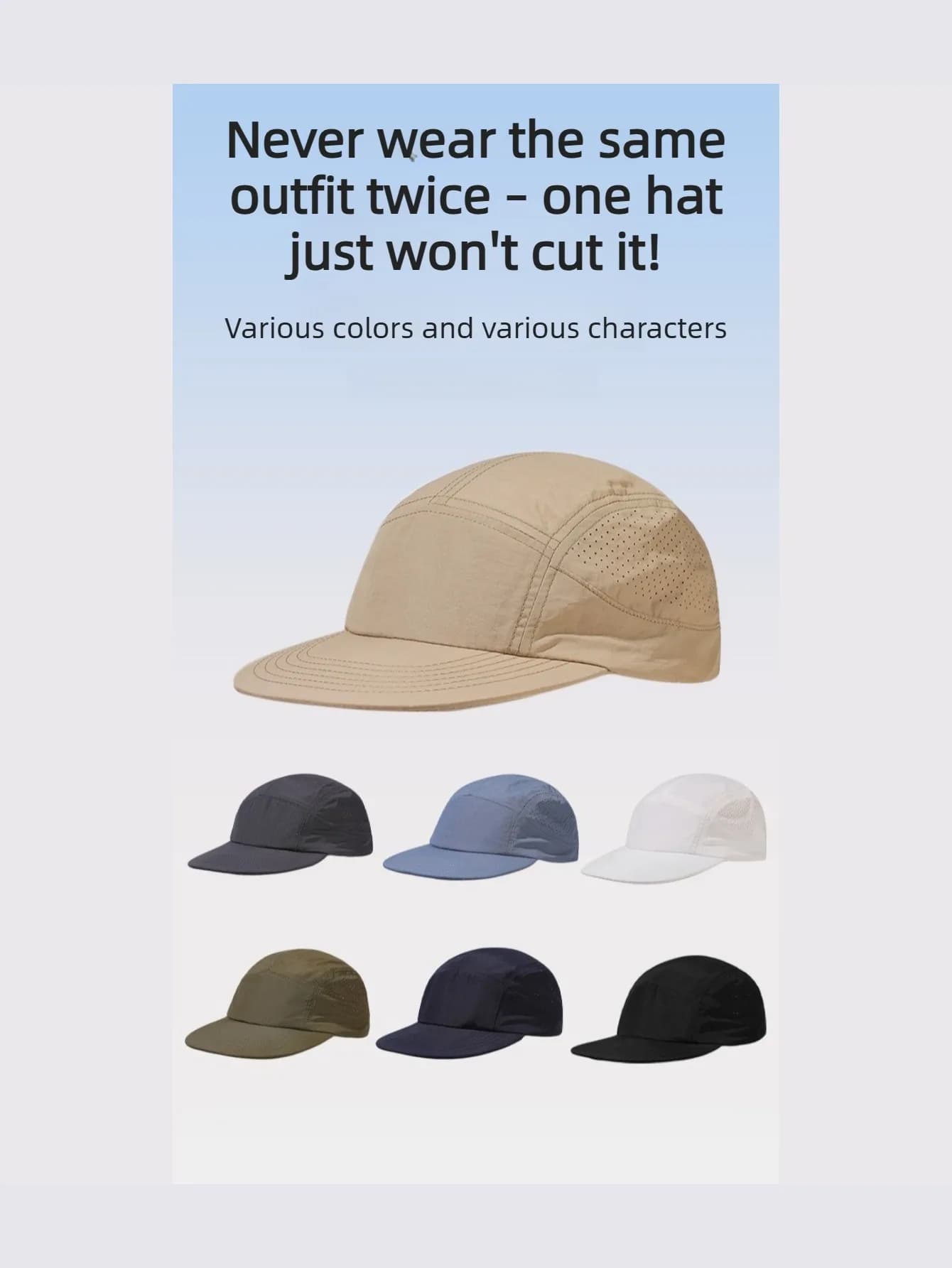 Unisex Baseball Hat Size Big, Lightweight and Drying Fast, Waterproof, For Marathon