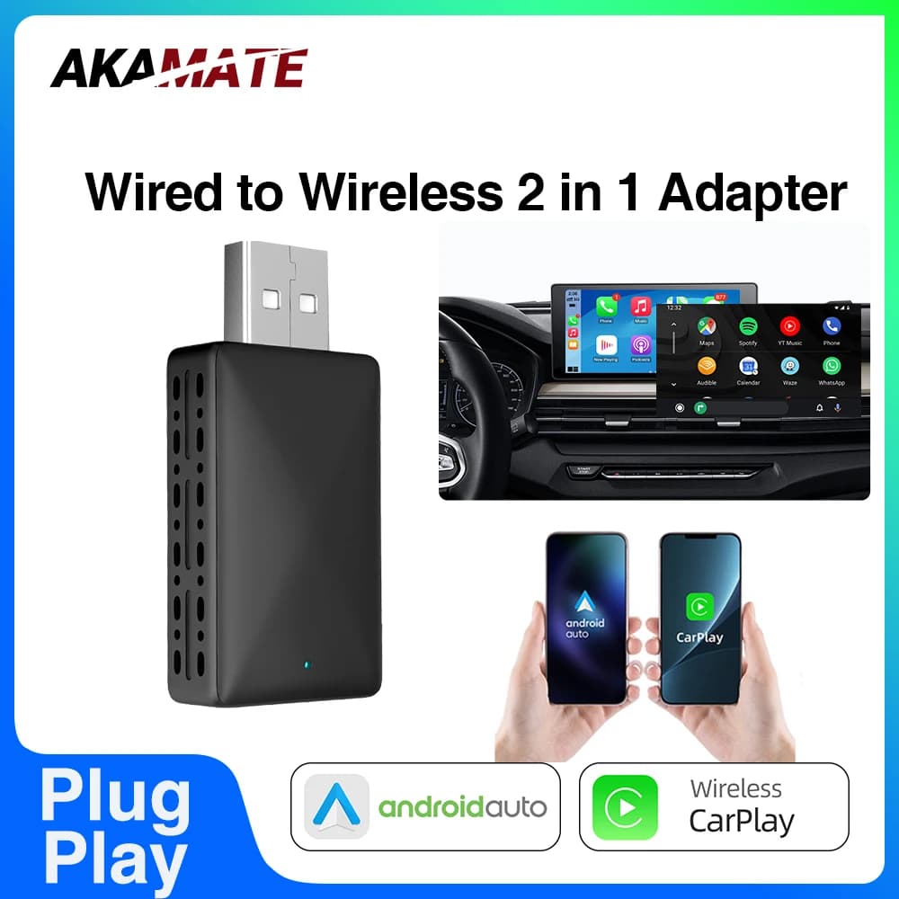 Wireless CarPlay Wireless Android Auto per OEM Radio CarPlay cablata per Audi Honda Toyota VW Benz Hyundai Nissan Plug and Play