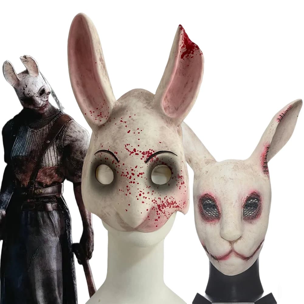 Maschera Cosplay Dead By Daylight The Huntress, Casco da Macellaio Coniglio Insanguinato, Maschere Horror in Lattice, Accessorio per Halloween