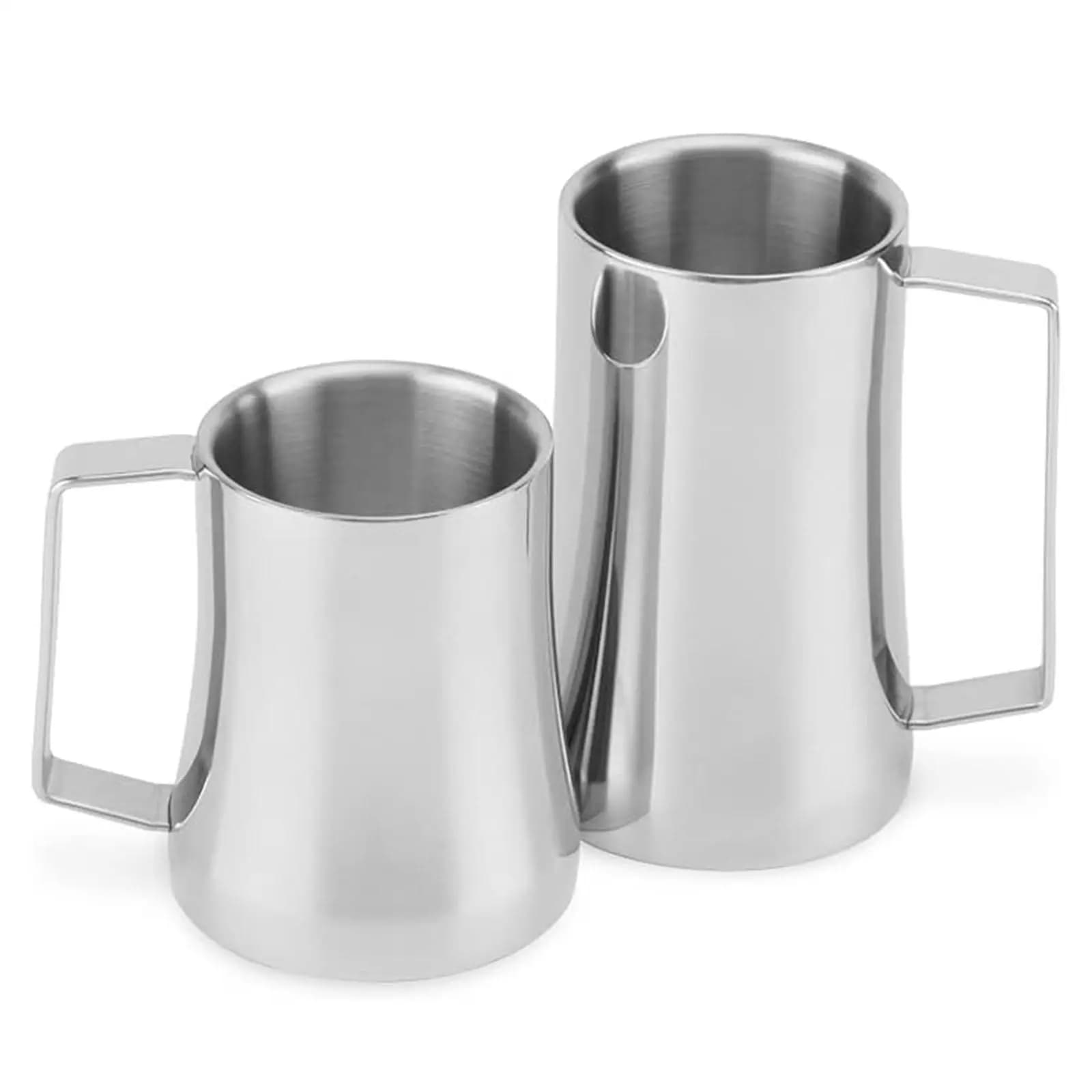 Boccale da Birra a Doppia Parete con Apribottiglie, Tazza per Latte e Colazione, Bicchiere per Bere per Casa, Bar, Ristorante, Feste all'Aperto