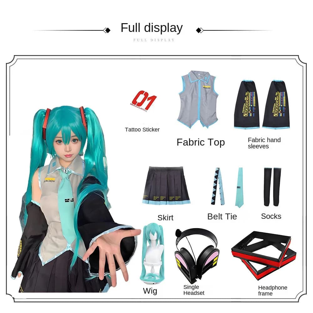 Abito cos, abito da gioco di ruolo per animazione secondaria, abito cosplay idol virtuale, set completo