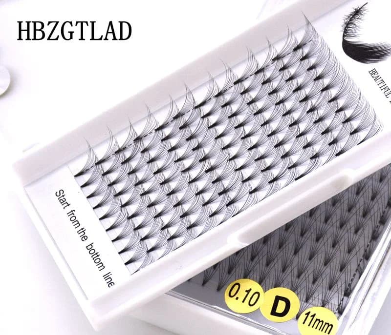 HBZGTLAD 3D-10D Estensione ciglia volume russo Stelo corto Ventole precise C/D curvatura Visone Lash Ciglia Estensioni individuali