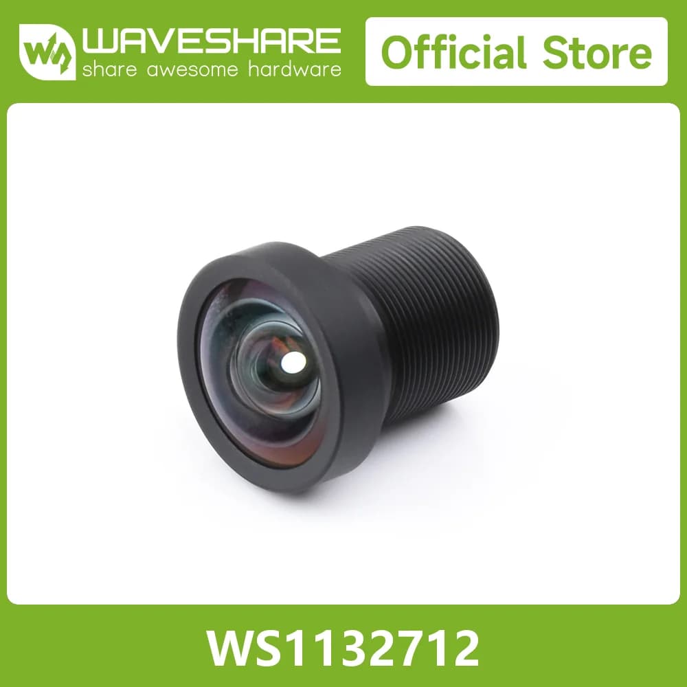 Waveshare M12 High Resolution Lens, 12MP, 113° FOV, 2.7mm Focal length, Compatible With Raspberry Pi High Quality Camera M12