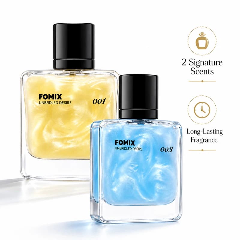 FOMIX Set of 2 Men's Perfume, Eau De Parfum Spray Long-Term Fresh Ocean and Hot Seductive, Colonia Agrumata Floreale Muschiata Legnosa, Fragranza Portatile Day and Night, Gift for Him