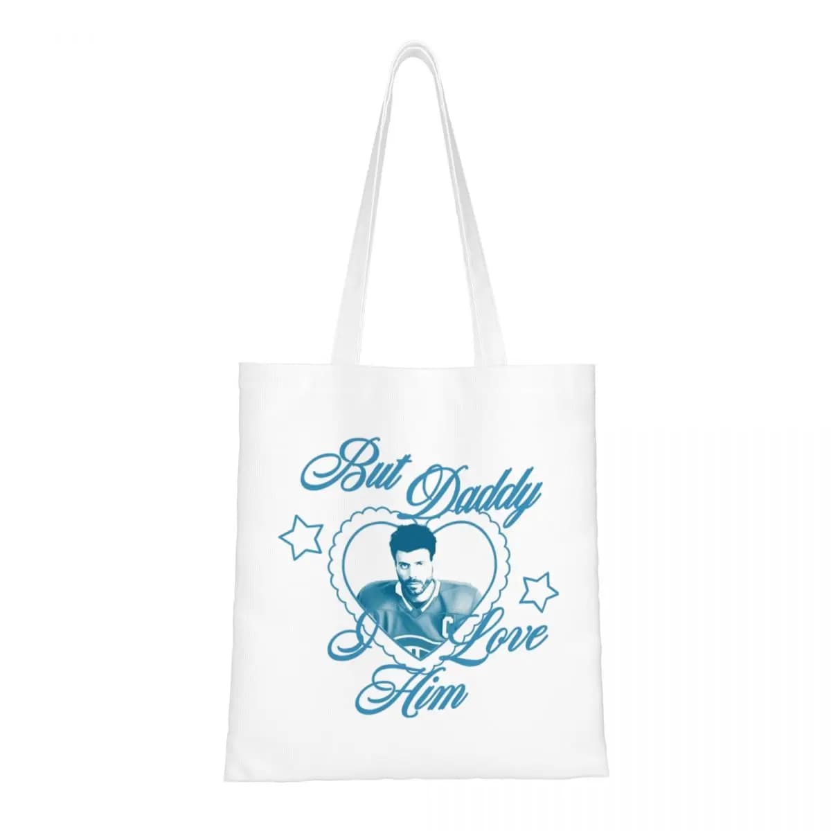 Borsa tote in tela But Daddy I Love Him Scott Hunter, borsa a tracolla Heated Rivalry, borse shopper riutilizzabili unisex