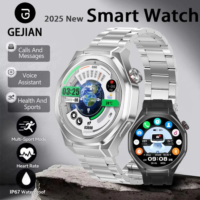 GEJIAN New suitable watch for man and woman, GPS, sports track, 1.53 inch high definition screen, waterproof watch with Bluetooth call