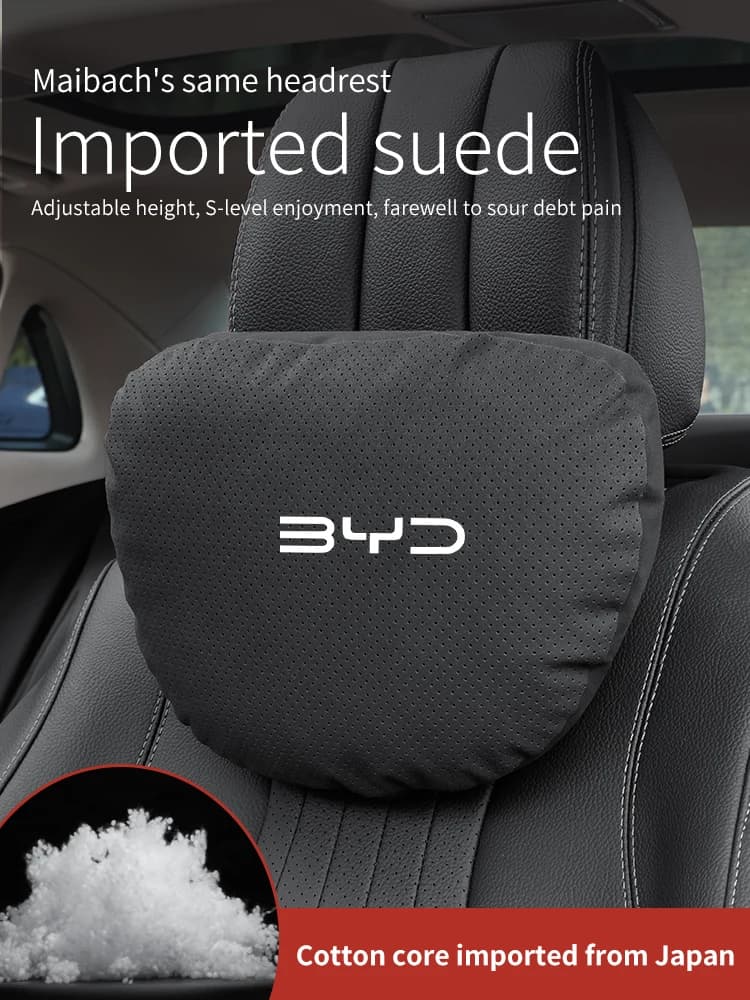 Cuscino Morbido per Poggiatesta e Supporto Lombare per Auto BYD Atto 3, Tang, F3, E6, Yuan Plus, Song Max, F0, Qin, G3, I3, Han
