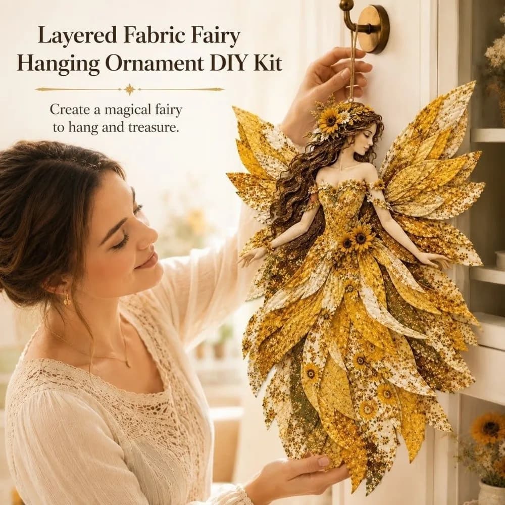 Handcraft DIY Quilted Fairy Kit Handmade Floral Multiple Layers Fairy Doll Sewing Kit Fairy Wall Art Kit For Beginners