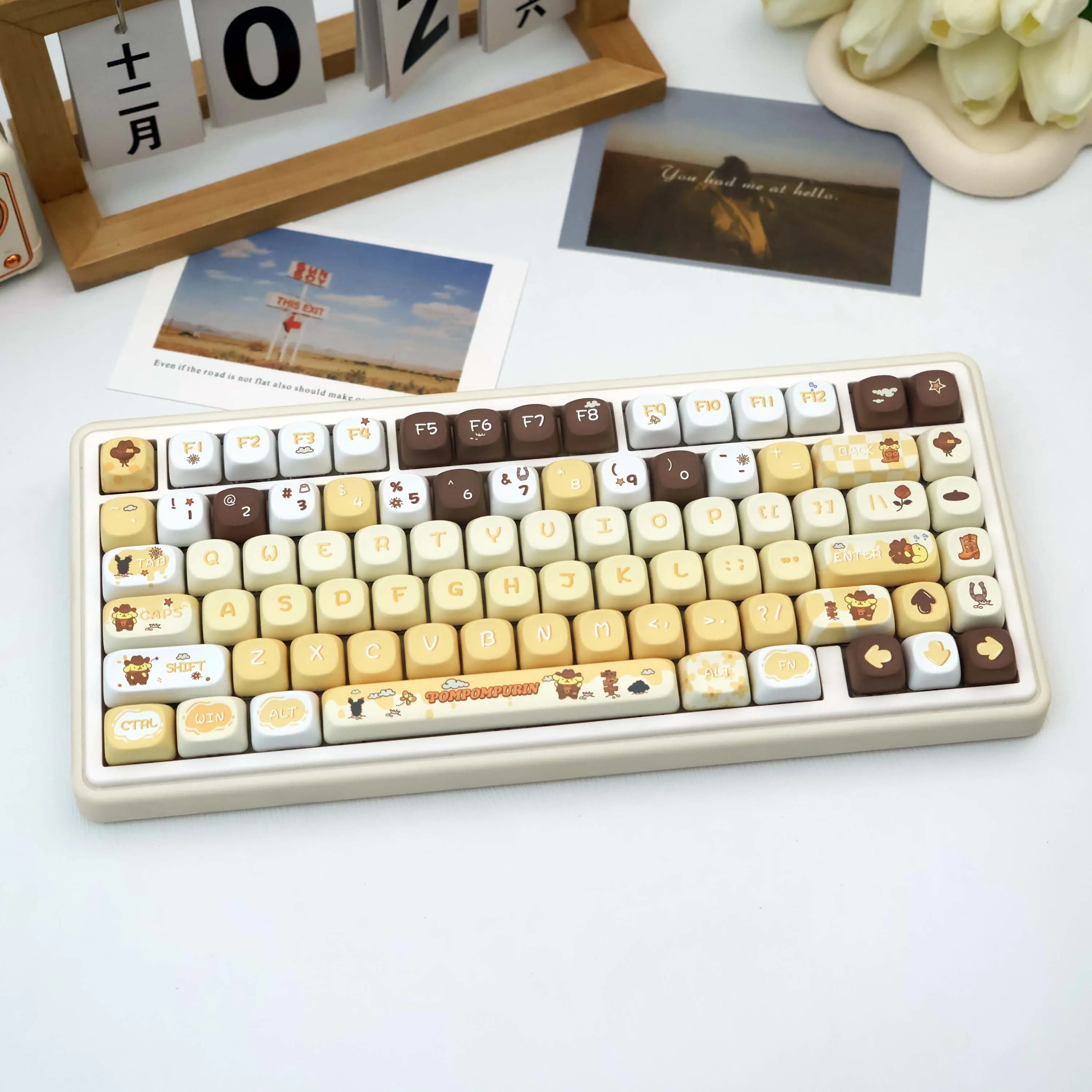 128 Keys Cinnamoroll PBT Keycaps MOA Dye-Sub MX Mechanical Keyboard Set for 61/64/68/87/96/104/108