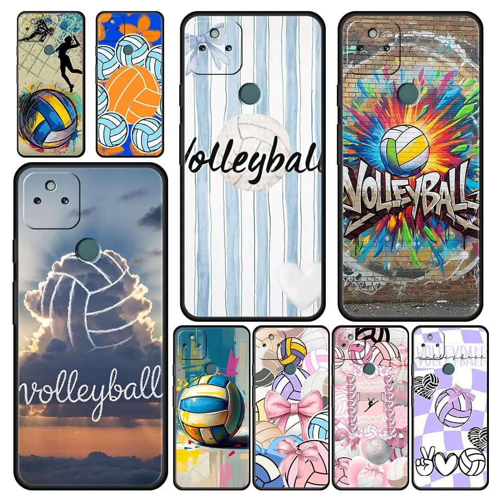 Cover per telefono antiurto in morbido TPU per Google Pixel 10 9 8 7 6 9A 8A 7A 6A Pro, Custodia Protettiva XL con design Pallavolo