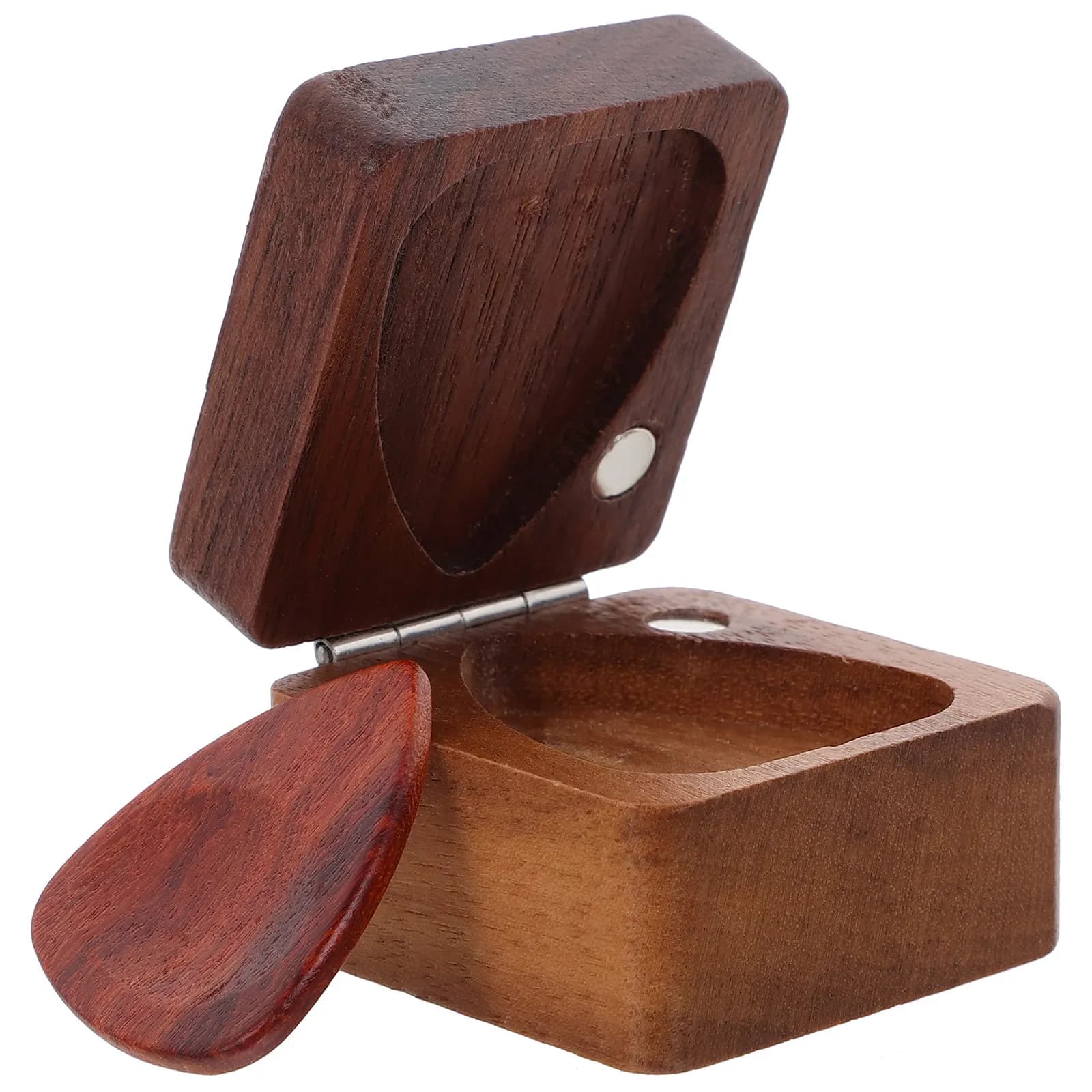 Set di 1 Scatola Porta Plettri in Legno con Espositore e Plettri Inclusi, Regalo Ideale per Amanti della Chitarra, Moglie, Marito, Figlia, Figlio