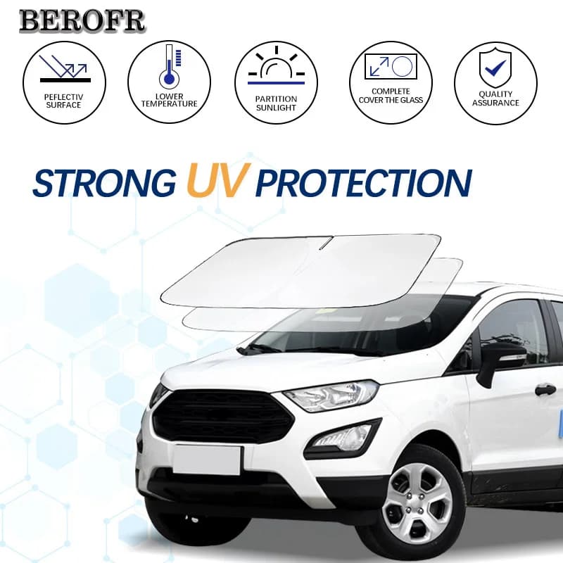 Windshield Sun Shade For Ford Ecosport 2013-2019 Sunshade Sun Visor Protector Foldable Blocks UV Rays Keep Your Car Cooler