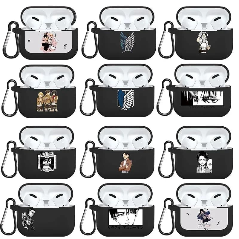 Attack On Titan Japanese Anime Earphone Case for Apple Airpods 1 2 Wireless Bluetooth Case for Air Pods Pro Soft Silicone Cases